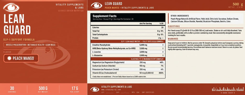 Lean Guard Peach Mango detailed label