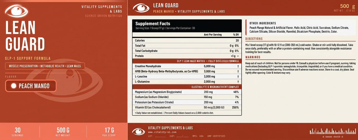 Lean Guard Peach Mango detailed label